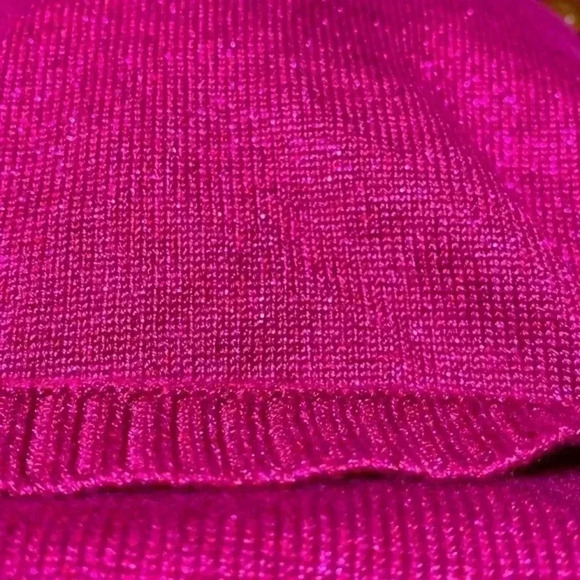 Woman’s Appleseeds pink metallic shiny cowl neck sweater top shirt blouse - Picture 8 of 11